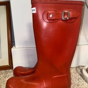 Red hunter boots